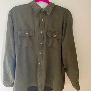 Olive green microfiber shirt